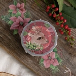 [樂意Loidesign] [LY-023LP] Merry Xmas クリスマスバンビ柄 クリアPETテープ(剥離紙付き)