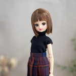 ブラック リブニットハイネックtops リカちゃん 1/6ドール