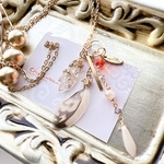 ⭐️new 🪶ネックレス/ゴールドリーフとオレンジのラリエット