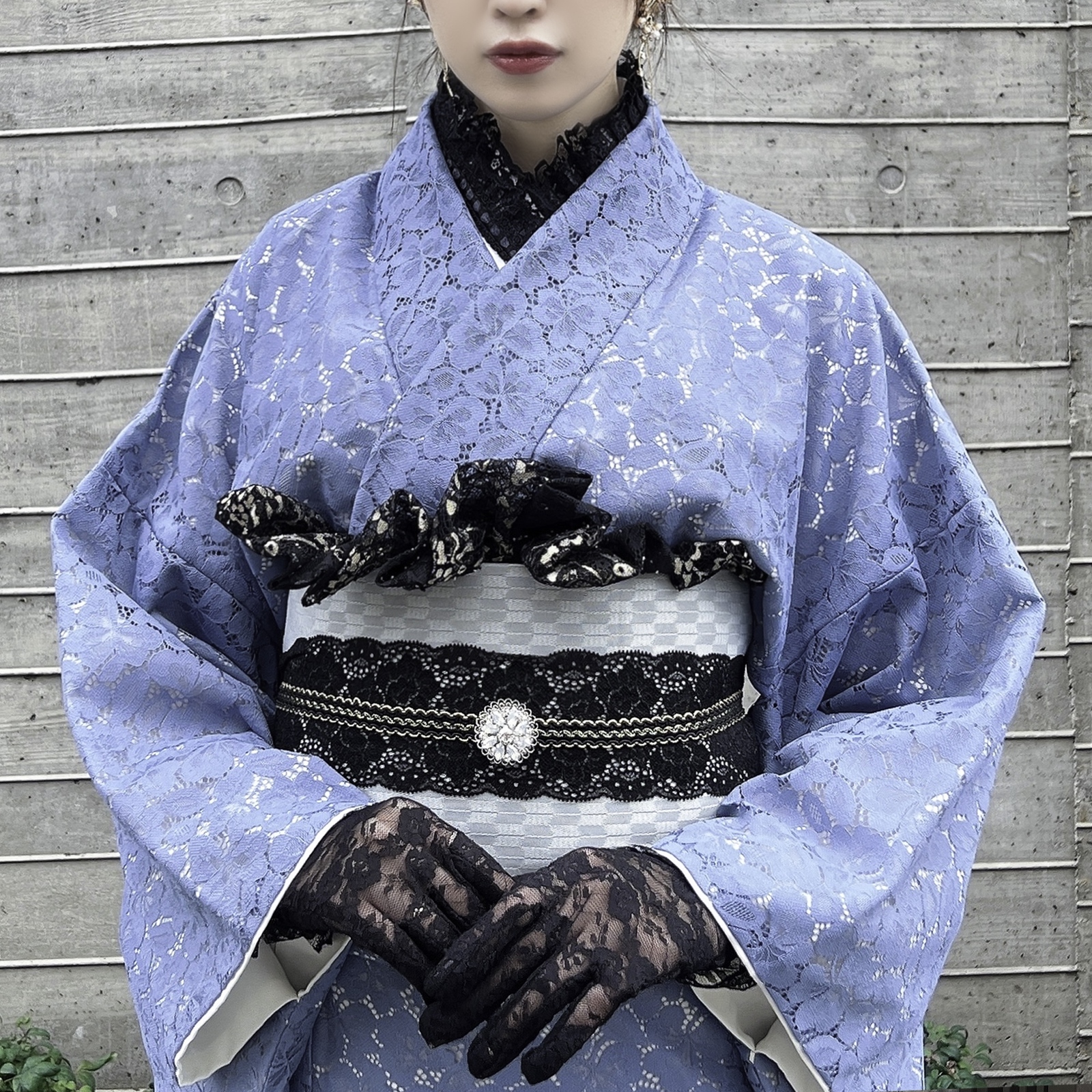レース着物 サックスブルーレース - 雪花美 | minne byGMOペパボ
