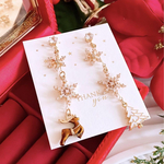 メリークリスマス🎄✨️ ホワイトクリスマス ツリー🎄.*トナカイ🦌 雪の結晶⸜❄️⸝ジルコニア ハンドメイド ピアス イヤリング レディース アクセサリー ゆらゆら 揺れる