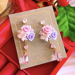 数量限定❣️薔薇🌹✨️ クリスタル ジルコニア お洒落 ハンドメイド ピアス イヤリング レディース アクセサリー