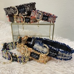 〈No.64〉newcolor登場！！オーダー首輪/刺繍リボン/首輪/リード/ハーネス/ハーフチョーク/ショルダーリード/ペットグッズ/