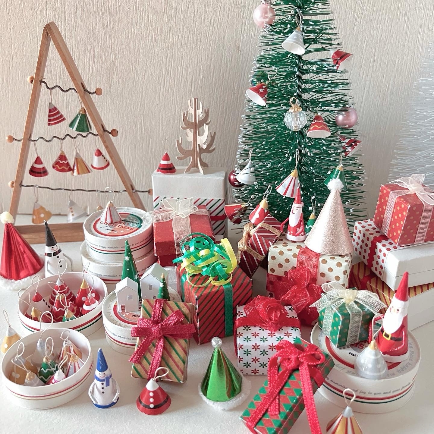 ミニチュア クリスマスプレゼントボックスセット - Flat_Lavel