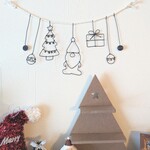 *クリスマスワイヤーガーランド*ミニガーランド　クリスマスアート　ワイヤークラフト　サンタ　ツリー　トムテ