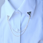 【再販！】カラフルさんかくのチェーンブローチ