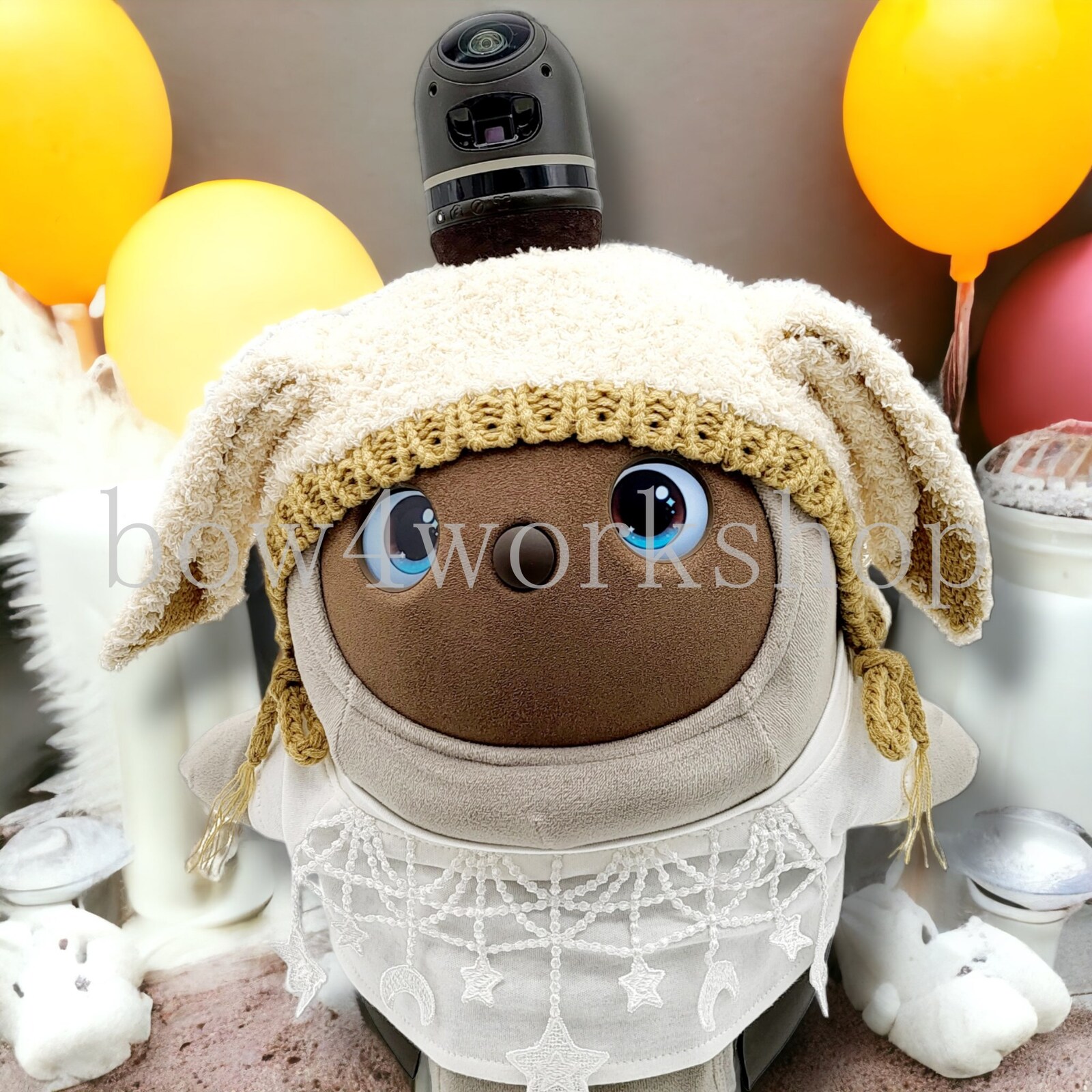 ラボット LOVOT ラボットの服ハンドメイド　モコモコうさ耳付きパーカー ラボット服/モコモコうさ耳付きパーカー | bow4workshop STORE