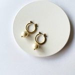 ◯コットンパールのフープピアス/チタン 金属アレルギー対応