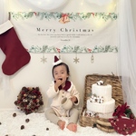 クリスマスタペストリー　BIGサイズ　華やかリース　Christmas tapestry コットンリネン