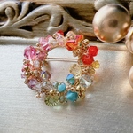 ⭐️new お花のリースのようなブローチ