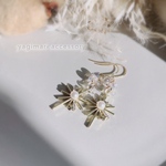  【 ピアス イヤリング 】大人可愛い 星 八芒星 クリアピアス クリアイヤリング シンプルアクセサリー 冬物 冬コーデ  クリスマス クリアアクセサリー 華奢揺れ 雪 白 青