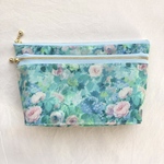 リバティ　ハムステッドサマーのマチ付きダブルファスナーポーチ　