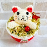 🎄猫さんひょっこりクリスマスキャンディボックス～１点限定品！【赤】