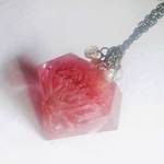 ☆千日紅inダイヤモンドのネックレス☆pink☆