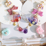 バタフライピーの片耳飾り🦋໒꒱·̩͙(キーホルダー/ポニーフック/ネックレス可)