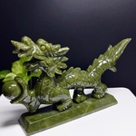 【超美品】龍　ドラゴン　龍神　サーベンティン　彫刻　置物　天然石　1