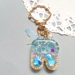 【Ｒ】シャカシャカ♪海×水面 イニシャルシェイカーキーホルダー　レジン