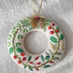 フェルトと刺繍のクリスマスリース10