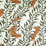 Sale* アメリカBirch プリント生地  The Wild Coast  カワウソ 【20cm単位切り売り】 ラッコ 海 川 動物 アニマル