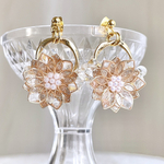 [35]ポインセチアゴールド⭐︎リング揺れるお花ピアス/イヤリング 華やか