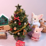 ミニチュアクリスマスツリー　ドールハウス　シルバニアファミリー　ねんどろいど　オビツ　プリザーブドフラワー　リース　くま　クマ