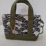  手のひらサイズのミニミニトート （40-549）波乗りネコ