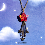 薔薇【流星群】赤／ミニ薔薇／ドライフラワー／花びら／ドライフラワー／星／ジャラジャラ／パール／ボタニカル／星／月／ネックレス