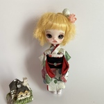 No.477  1/12サイズ振袖　白地に松竹梅