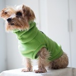 犬服　毛布みたいな生地のハイネックタンクトップ　ライム