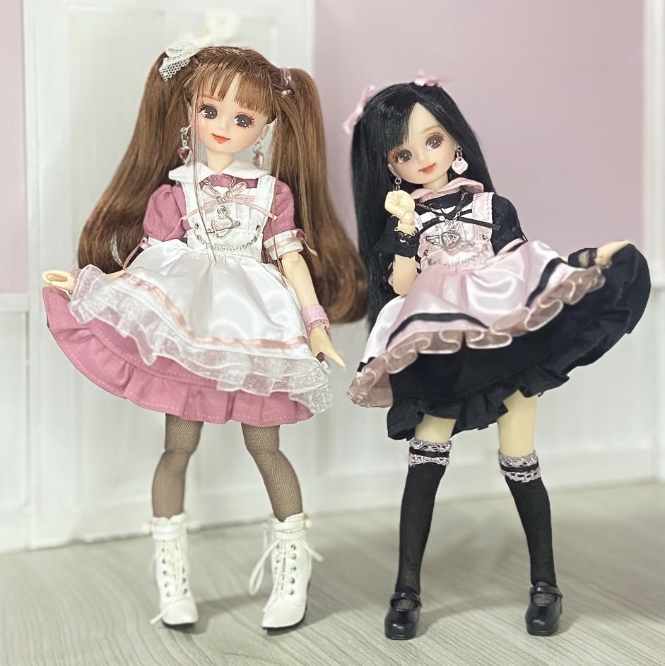 りかちゃん　ハンドメイド服196 ♡地雷系メイド服♡リカちゃん・1/6ドールサイズ - Airy doll | minne