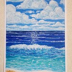 パステル画　海　絵　風景画