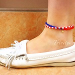 星条旗柄ビーズアンクレット 【送料無料】