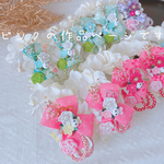 ミニうさちゃんのお花和カチューシャ(ピンク系) ペット用アクセサリー ペット用カチューシャ ペット用ヘアアクセサリー 撮影会 お正月 雛祭り 端午の節句 着物コーデ 超小型犬 小型犬 猫 インスタ