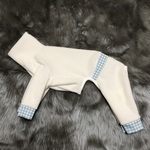 イタグレ服 フリースロンパ(ギンガム水色)