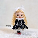 プチブライスアウトフィット　リバティ【フェントン】ブラック　2点セット　ハンドメイド　服