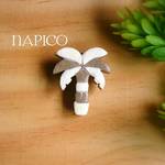 夏♪☆ヤシの木★ 陶土ブローチ♡ 《陶器風》