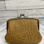 ハンドメイド　本革親子がま口財布(両面カードポケット各2段付)