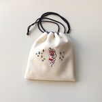 覆面レスラー刺繍の巾着袋