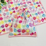 再】水彩画タッチ 蝶々 40×60 ランチョンマット＆巾着袋 カラフル ボタンループ付き ランドセルフック ブラブラしない 縁どり ピンク