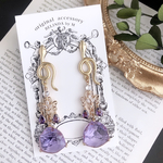 snake purple デザインピアス　韓国風ビジューアクセサリー