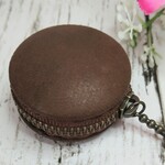 【本革】🍫ビターチョコみたいなマカロンポーチ（1）