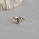 「heart  ring」blue   ポリマークレイ×天然シェル　