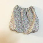 紫 リバティ風 小花 かぼちゃパンツ