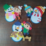 保育壁面冬　雪だるまと遊ぼっ！！！