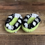足半ぞうり イエローグリーン×猫柄