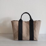 帆布トートバッグL 横マチ  マッシュルーム×ブラック  倉敷帆布