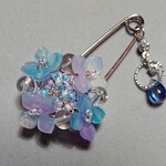 額紫陽花のピンブローチ（小）