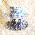 お得2客セット☆デニムツイード☆カップ&ソーサー