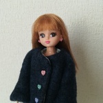 ウールのノーカラーコート＜ネイビー＞