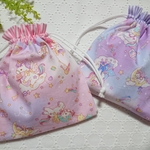 新作柄♡コップ袋 巾着袋♡  ユニコーン パステル 水玉 虹